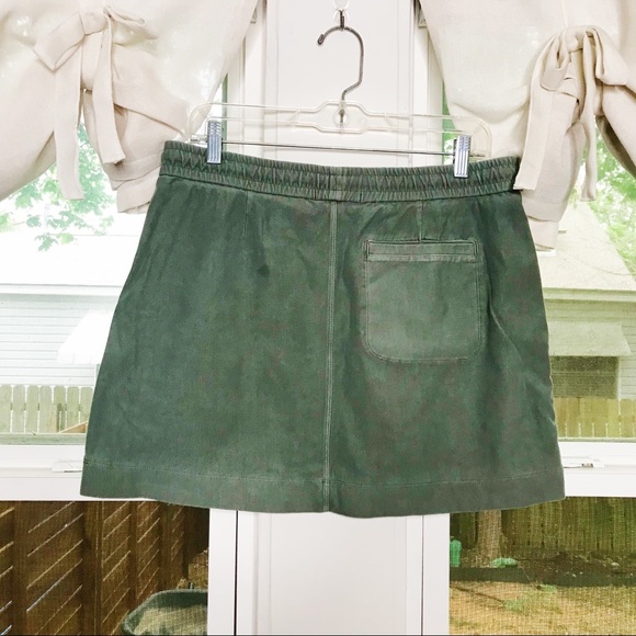 Athleta Farallon Cypress Green Drawstring Mini Skirt Zip Pockets Athletic - Picture 4 of 9